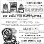 An advertisement for "Luke & Brother" from April 20th 1870, displays 4 furniture pieces